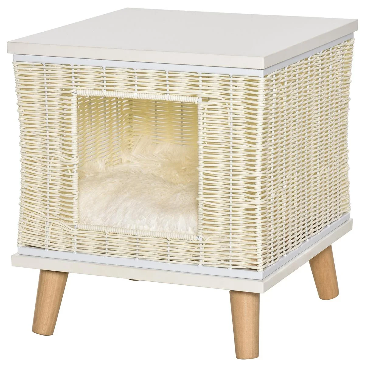 Rattan Katzenhütte 36 cm x 36 cm x 40 cm - 2