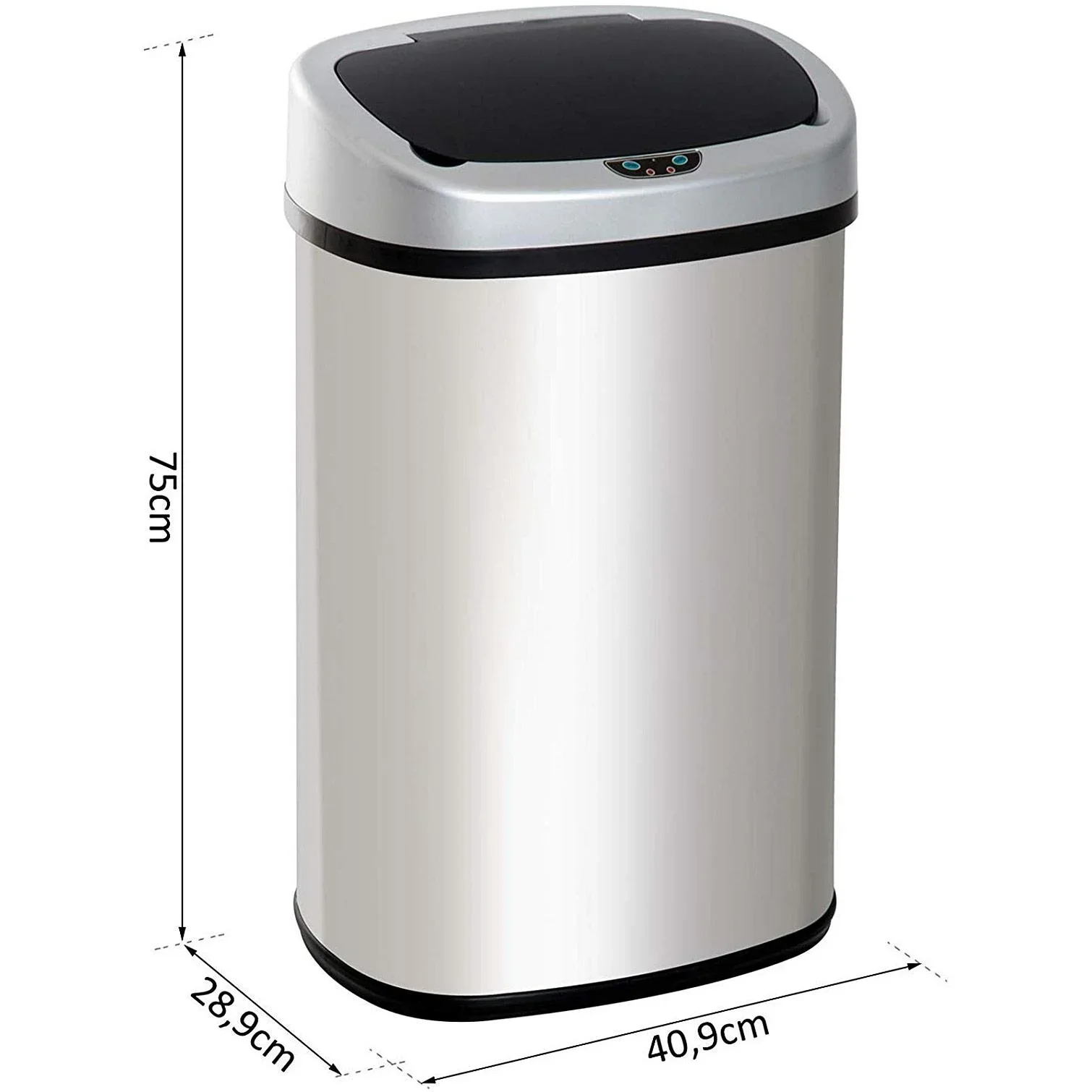 Mülleimer Automatik mit Infrarotsensor 58L Silber - 4