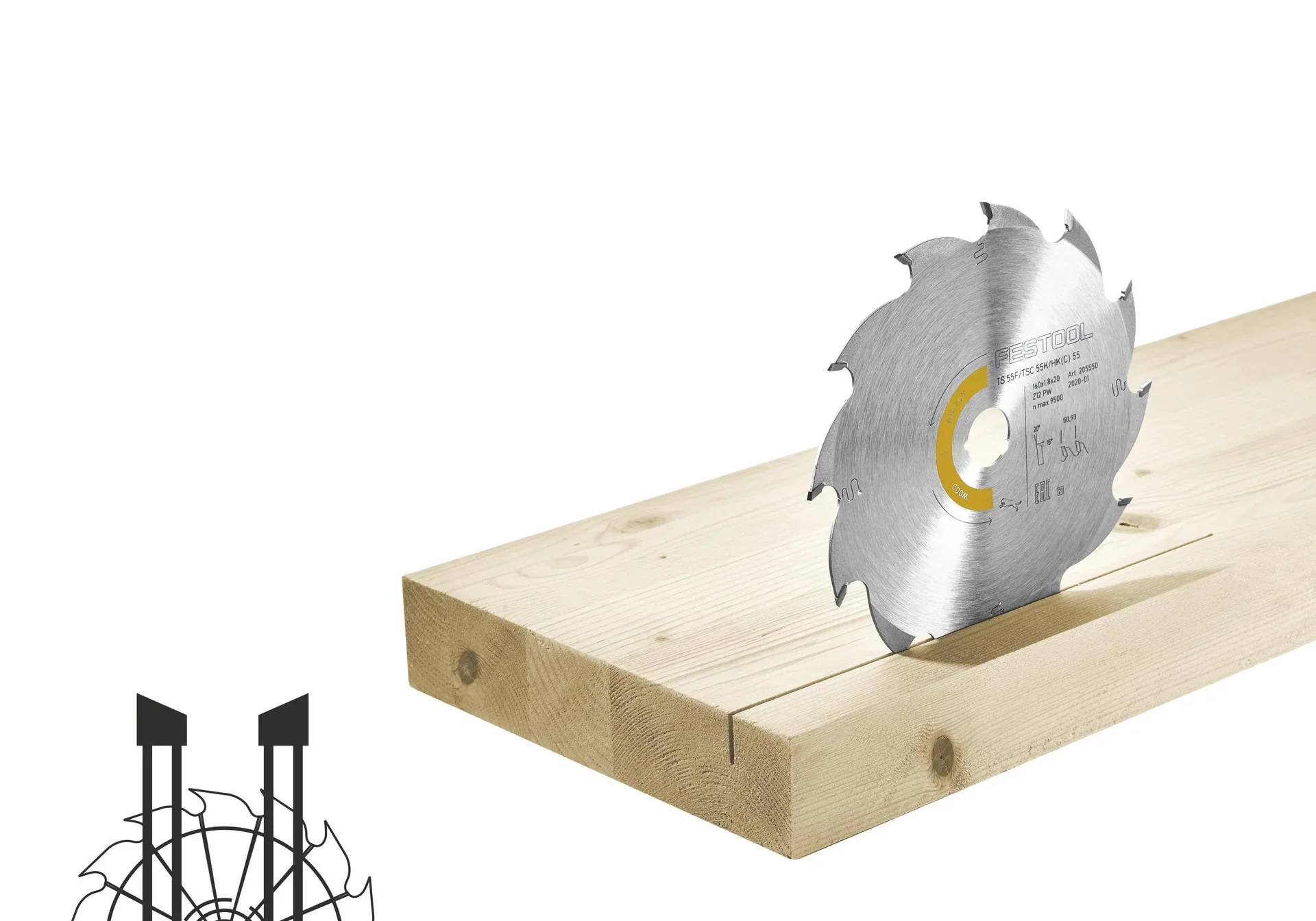 Kreissägeblatt Holz HW 168x1,8x20 16 Z - 2