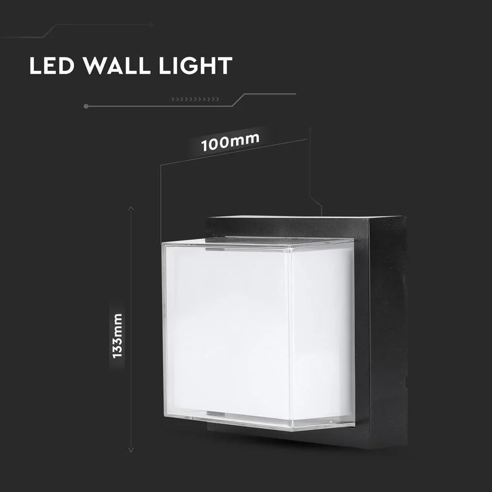 VT-831 LED-Wandleuchte - 7W - 3000K - 400 Lumen - Schwarz - Quadrat - 6