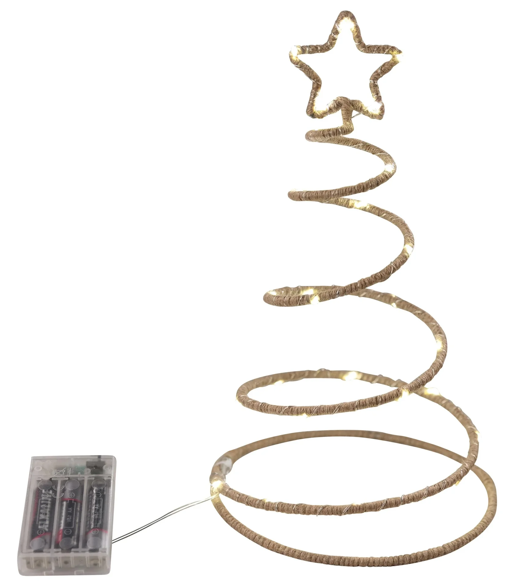 LED Spiral-Tannenbaum aus Hanfseil - 1