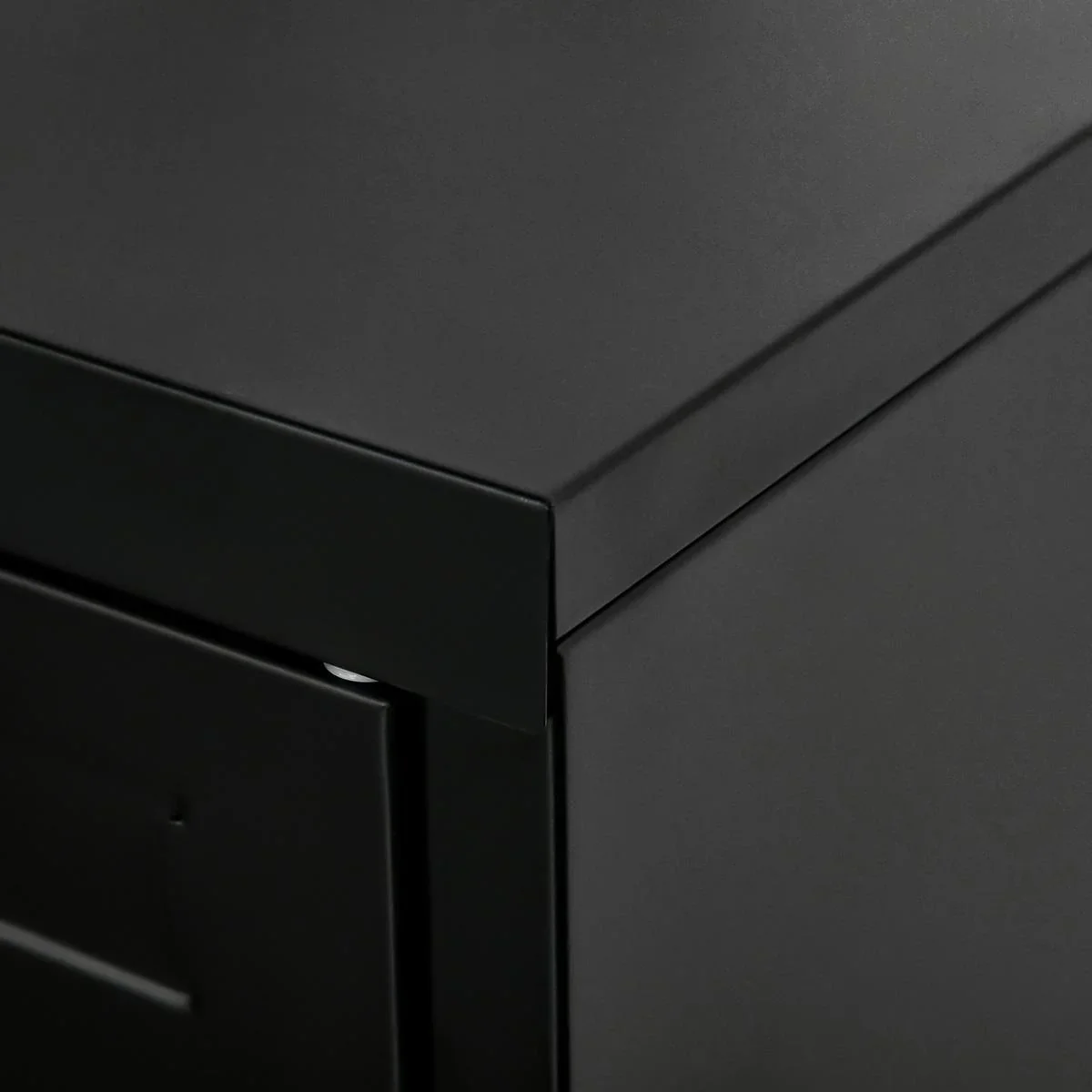 Sideboard Aktenschrank mit Lamellentüren Kleiderschrank Lagerschrank industriell Metall Schrank mit 2 verstellbaren Einl - 2