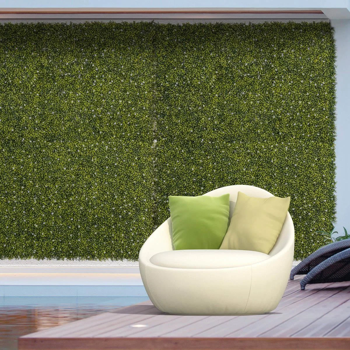 12 Stück künstliches Pflanzenwand Hecke 50x50 cm UV-Schutz Sichtschutz Mailänder Gras Design Heckenpflanze für Garten Ou - 0