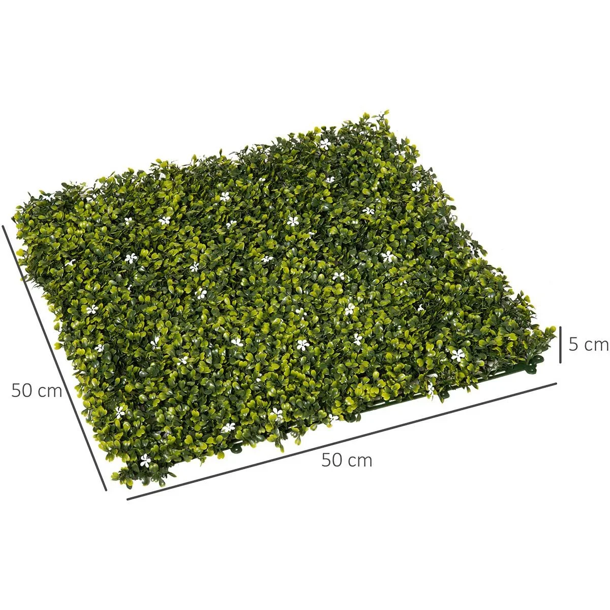 12 Stück künstliches Pflanzenwand Hecke 50x50 cm UV-Schutz Sichtschutz Mailänder Gras Design Heckenpflanze für Garten Ou - 1