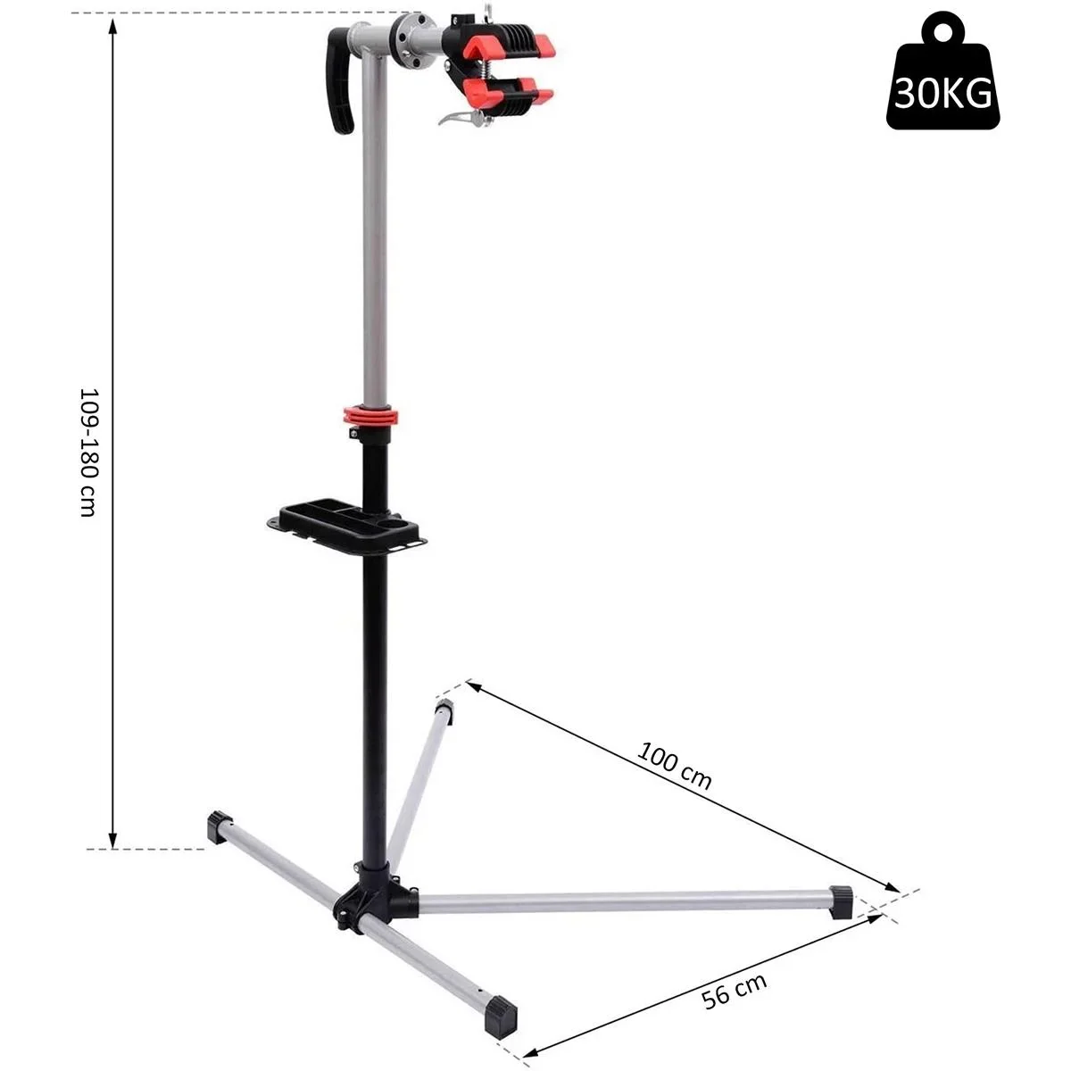 Montageständer mit Werkzeugablage schwarz/grau/rot - 1