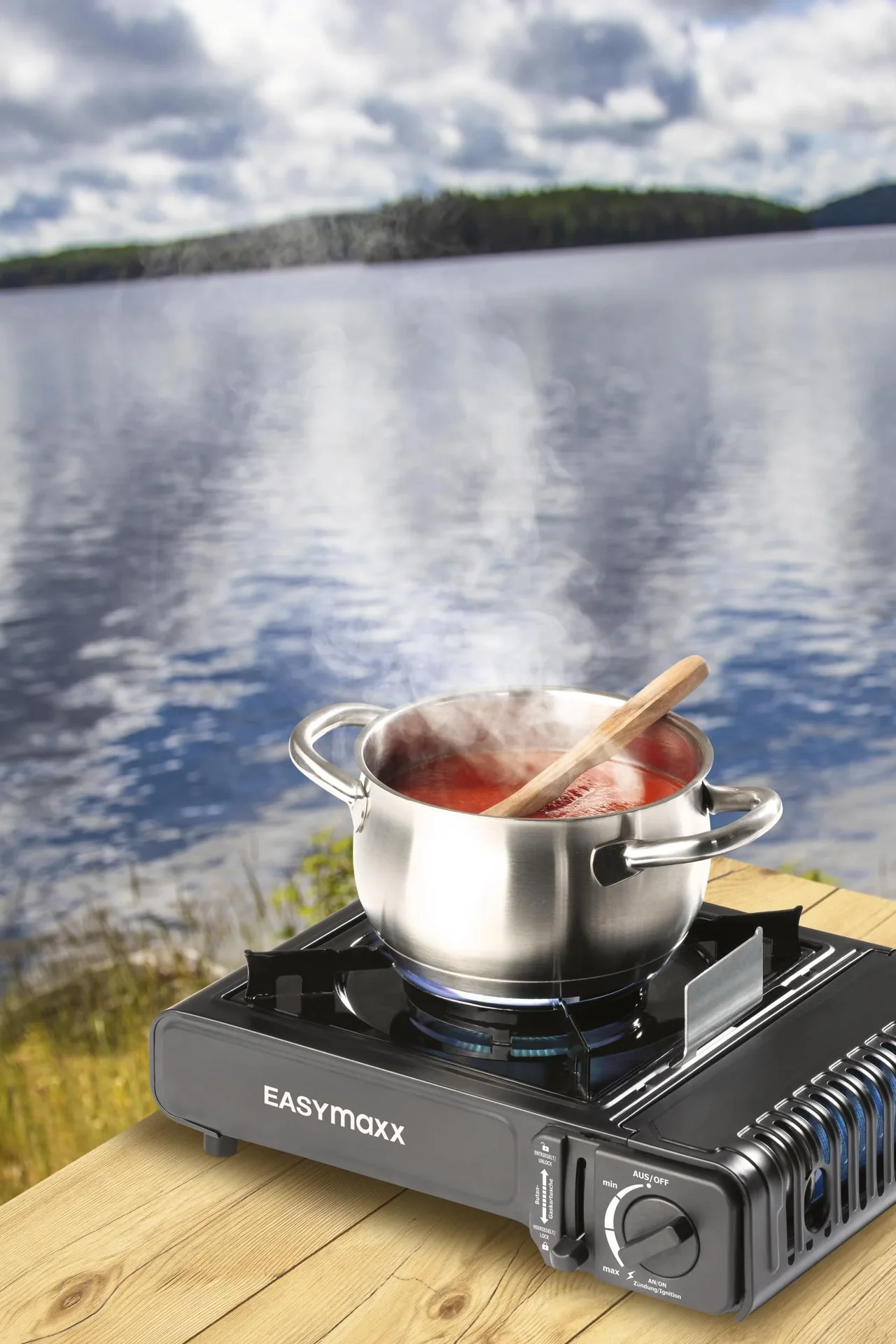 Gaskocher, tragbar 2100 Watt - schwarz - 0