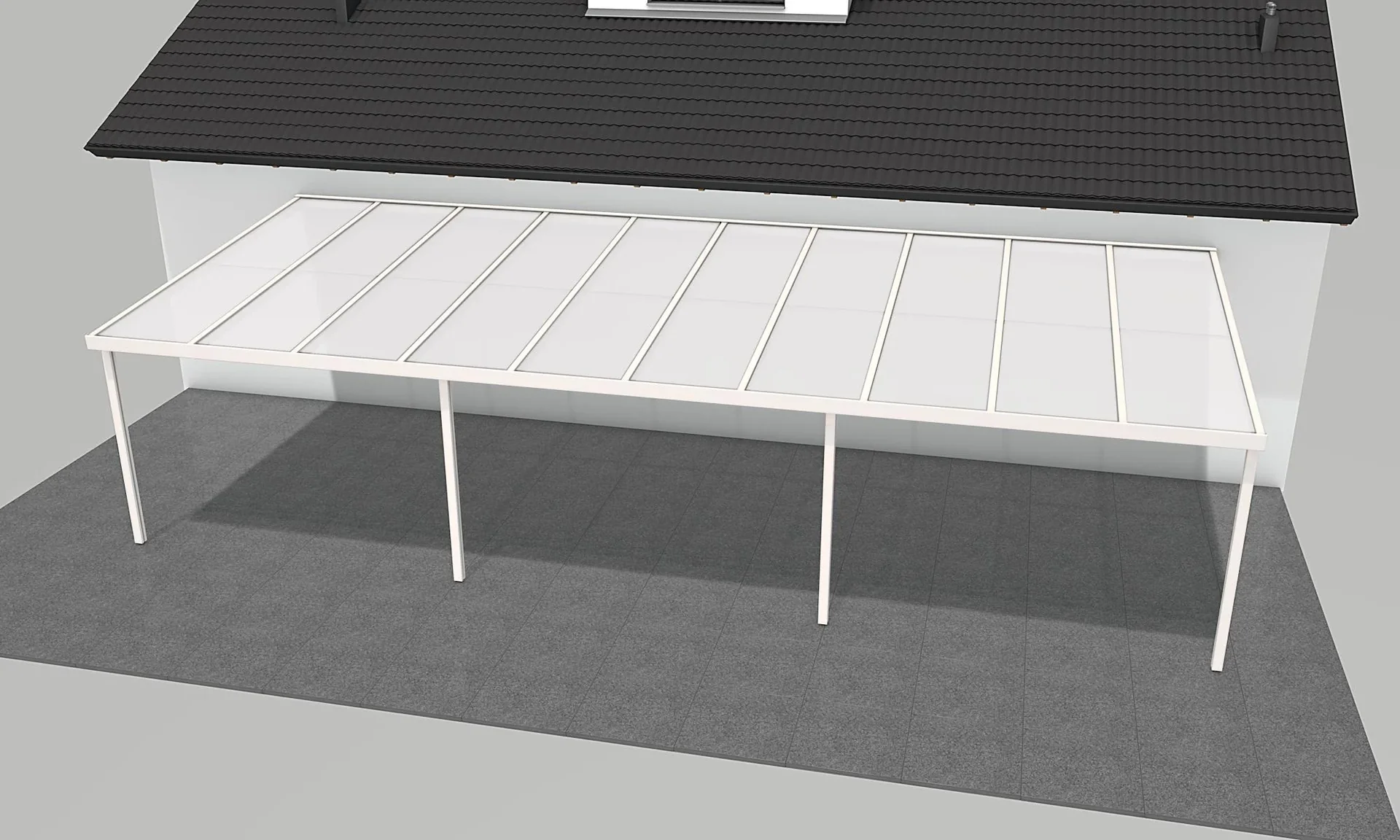 Terrassendach Premium, weiß, 10140 x 4060 mm - Klima blue - 0