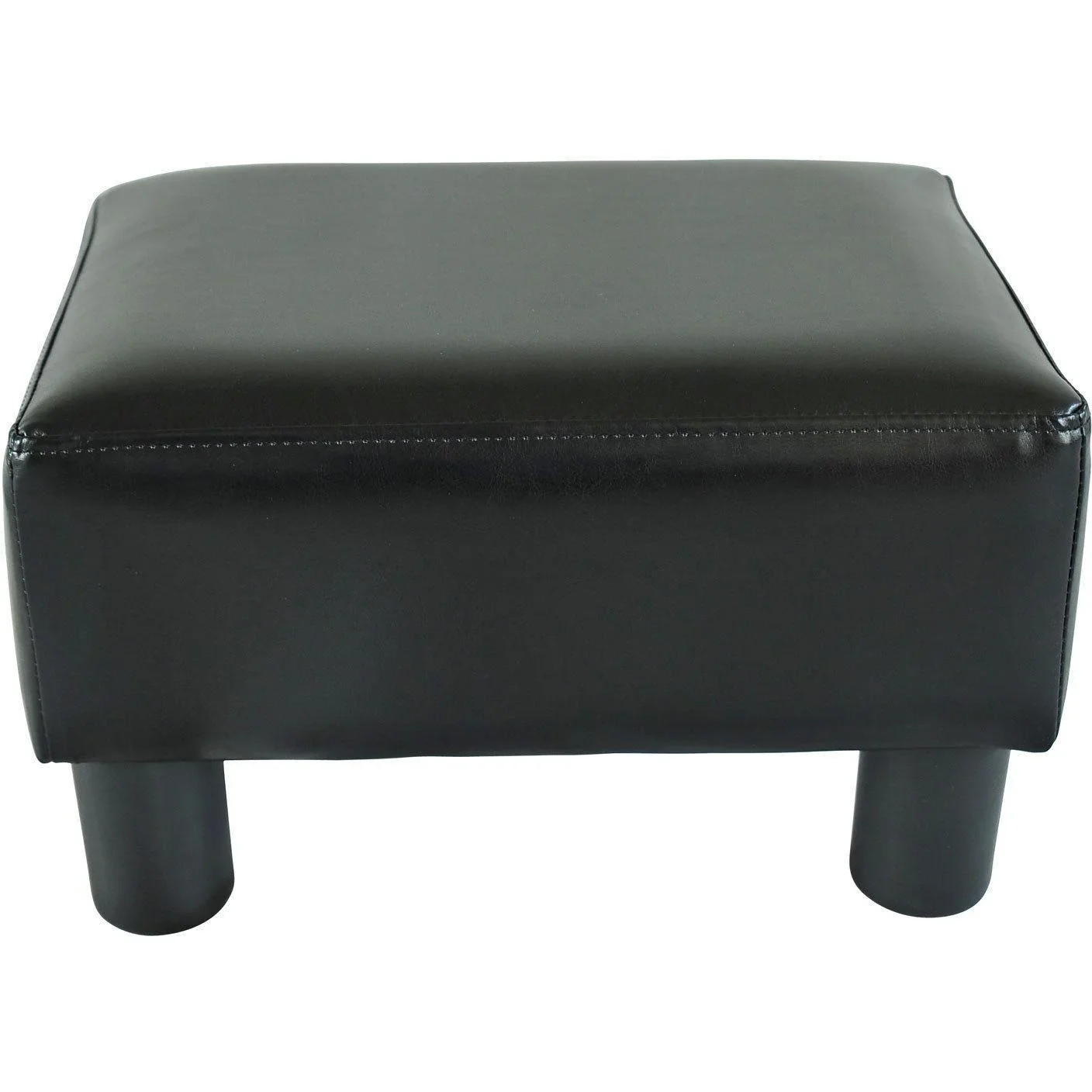 Fußhocker Sitzbank aus Kunstleder schwarz - 0