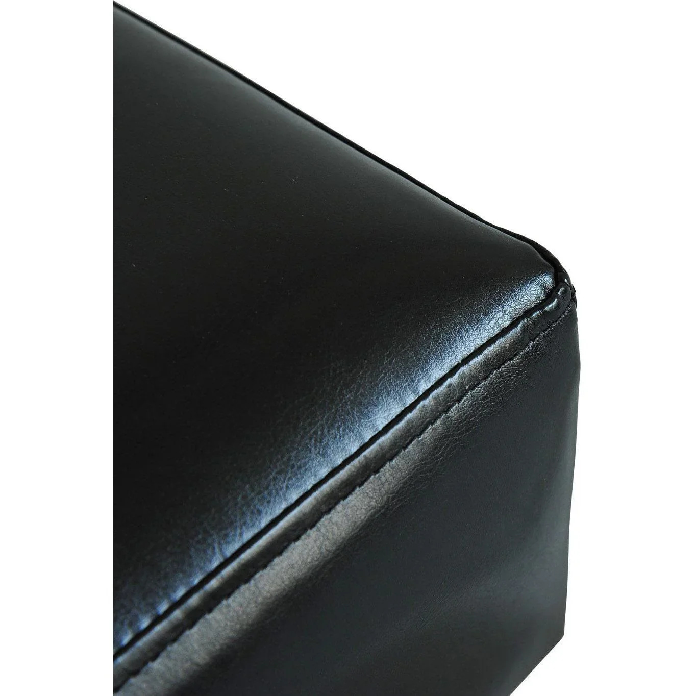 Fußhocker Sitzbank aus Kunstleder schwarz - 4