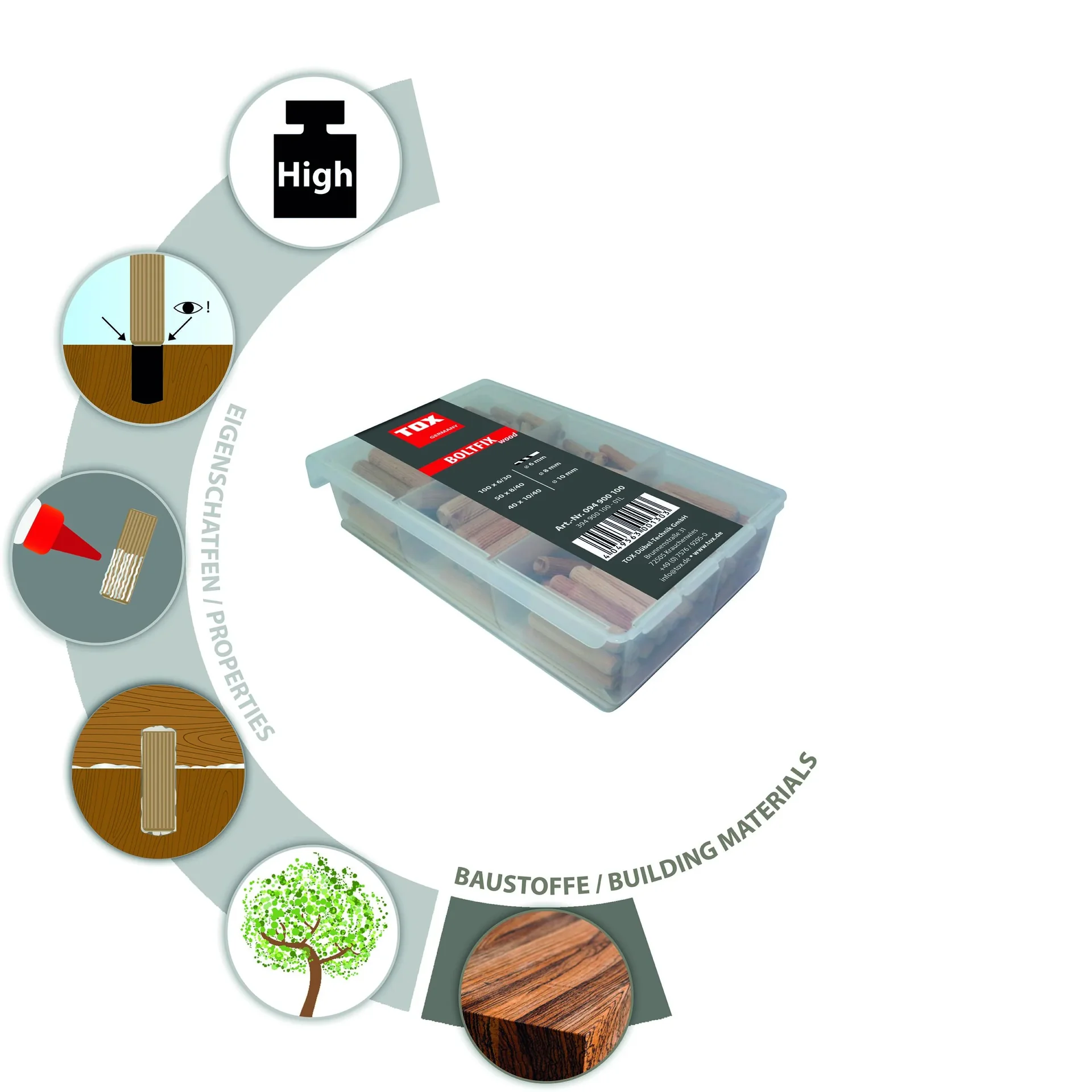 Holzdübel Sortiment, 190-teilig - 3