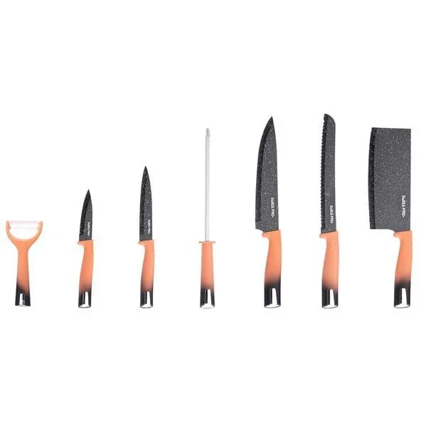 Küchenmesserset -mit Standard- 8-teilig -Orange - 5