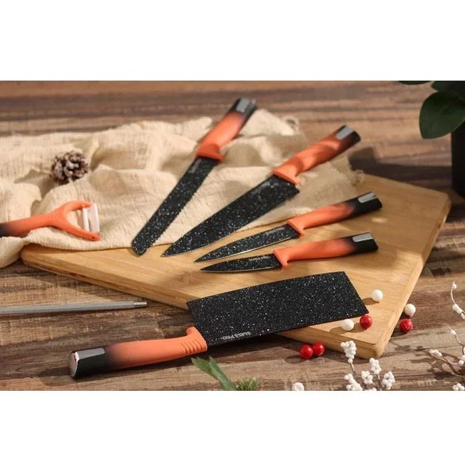 Küchenmesserset -mit Standard- 8-teilig -Orange - 6