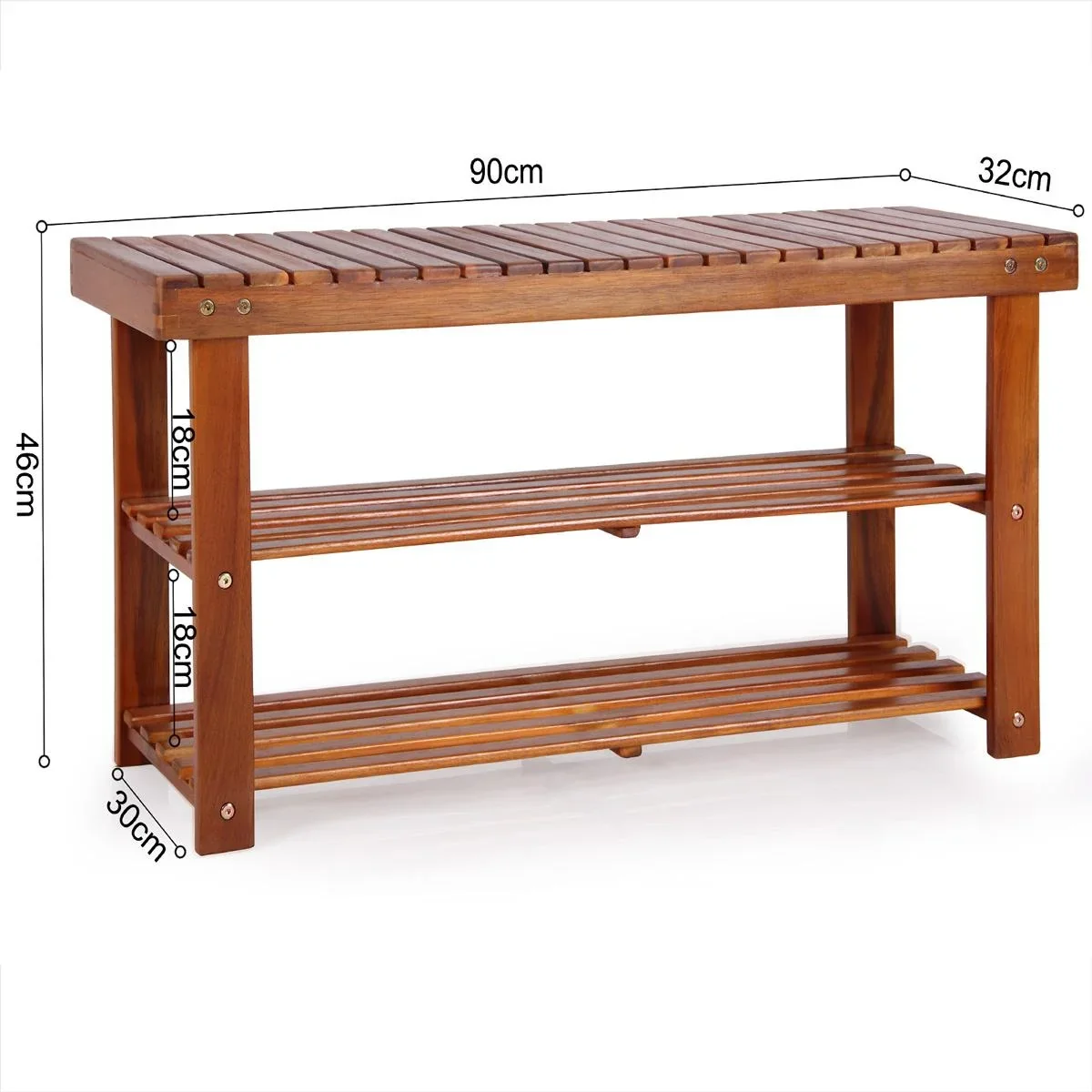 2in1 - Akazienholz-Schuhregal e - 2