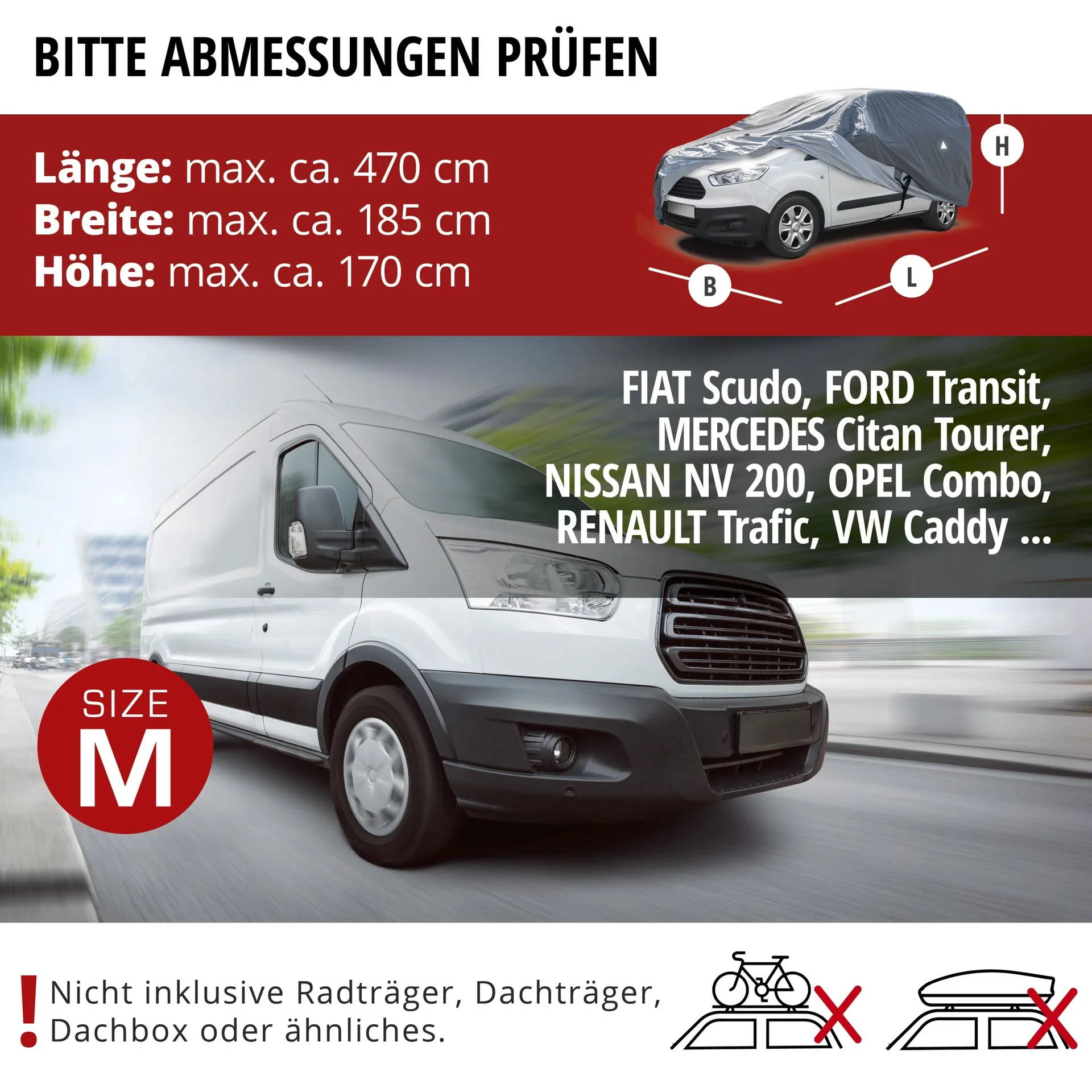 Autoplane All Weather Plus, Bus-Abdeckplane, Transporter-Abdeckung Größe M - 1