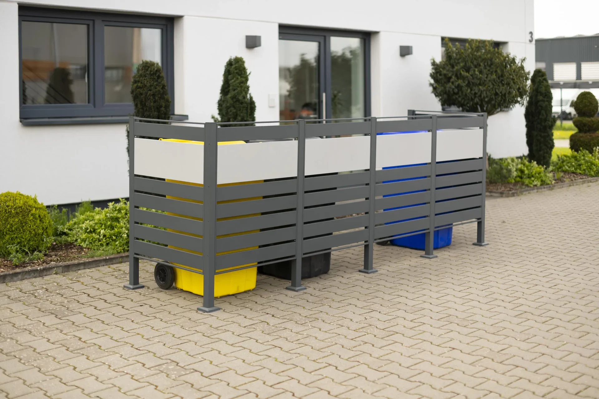 Mülltonnenverkleidung Planum 4er Box, 120 cm, antharzit - 4