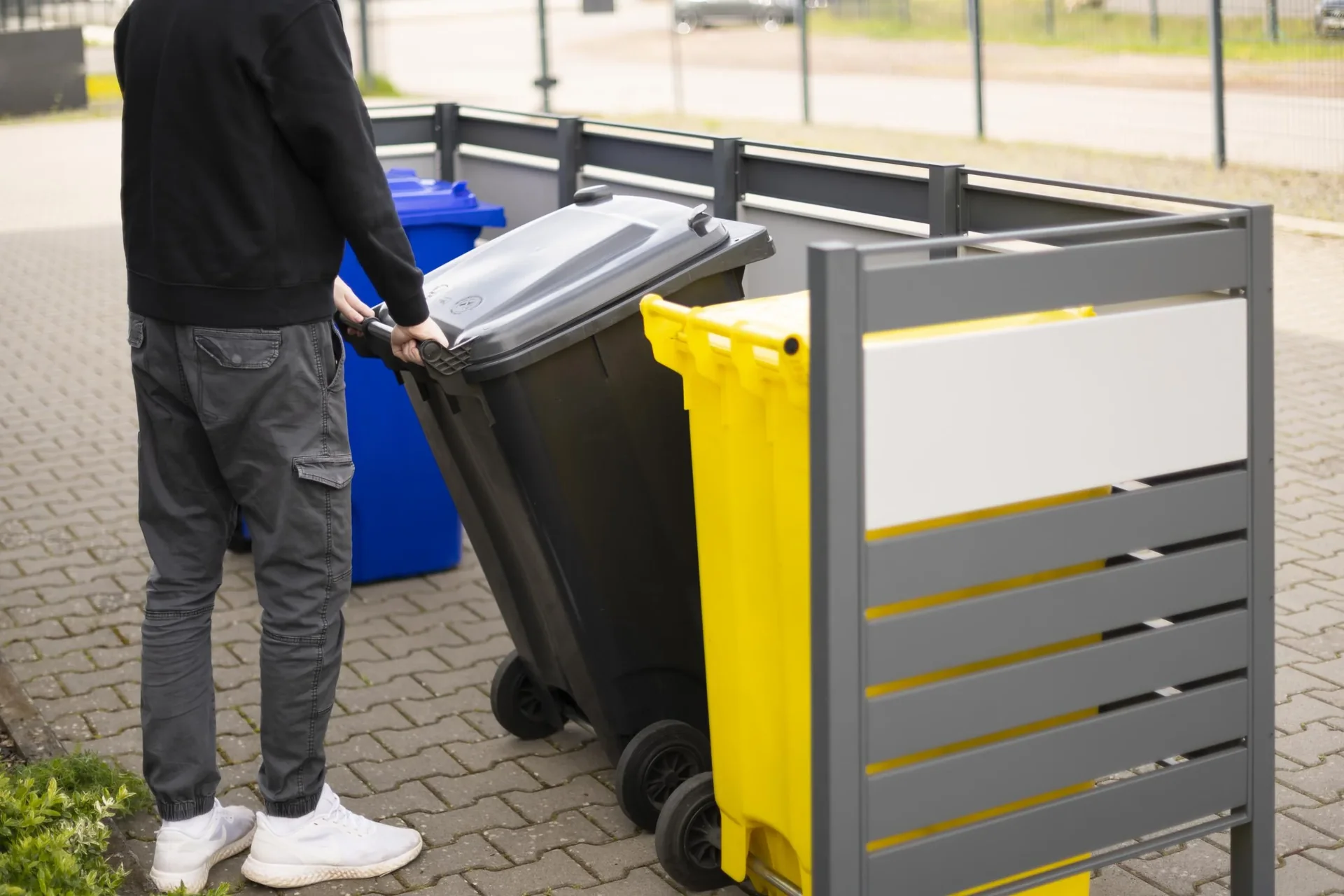 Mülltonnenverkleidung Planum 4er Box, 120 cm, antharzit - 5