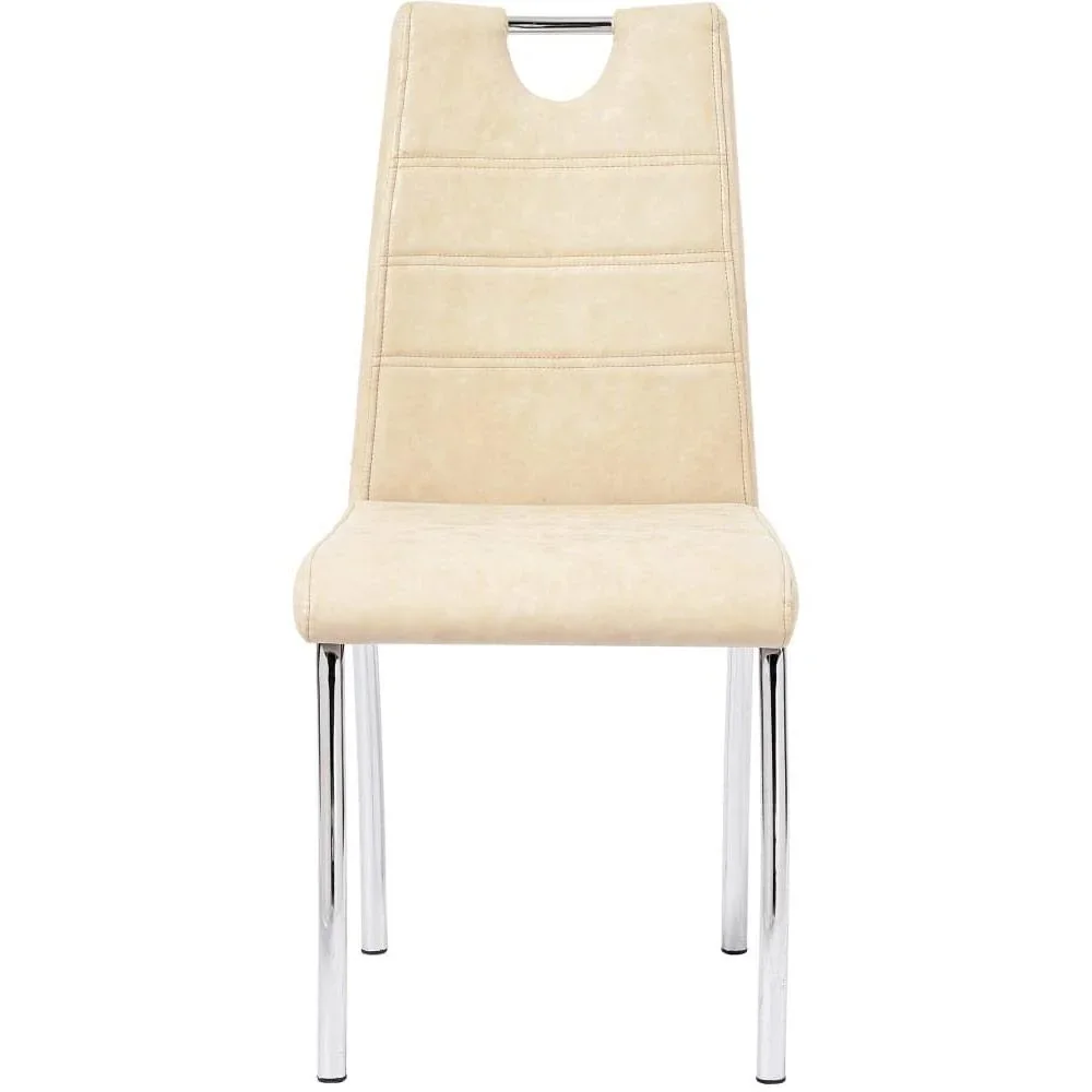 Esszimmerstühle 2-Sitzer Kunstleder creme - 0