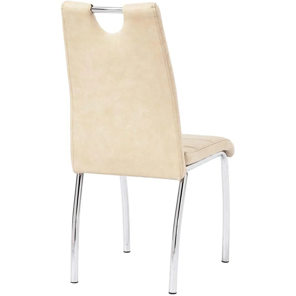 Esszimmerstühle 2-Sitzer Kunstleder creme - 2