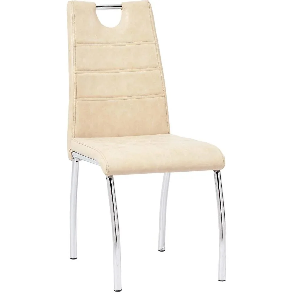 Esszimmerstühle 2-Sitzer Kunstleder creme - 3