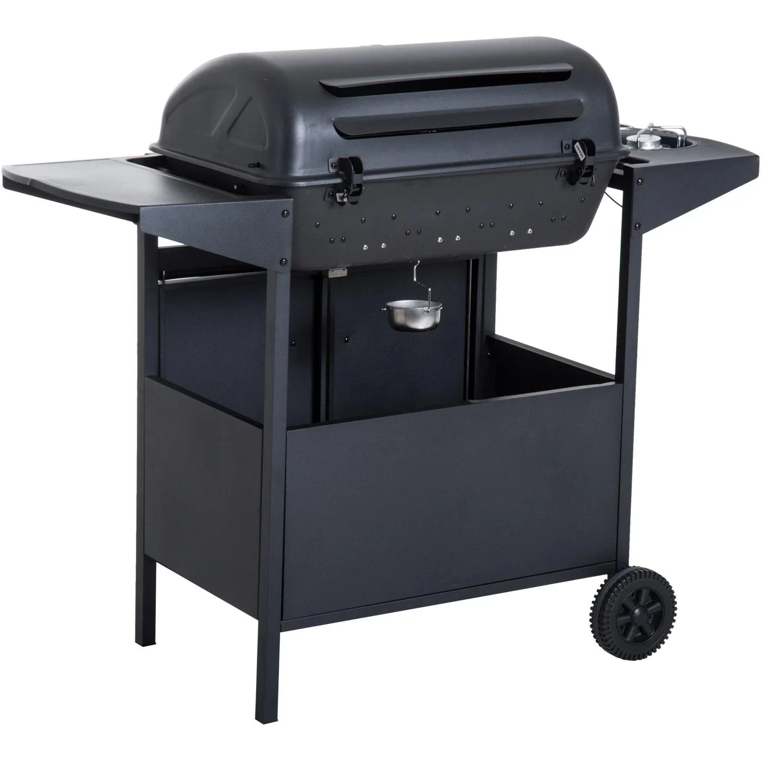 Gasgrill Grillwagen Außenküche Standgrill BBQ mit 4 x Brenner Thermometer Edelstahl 122 x 55 x 98 cm - 1