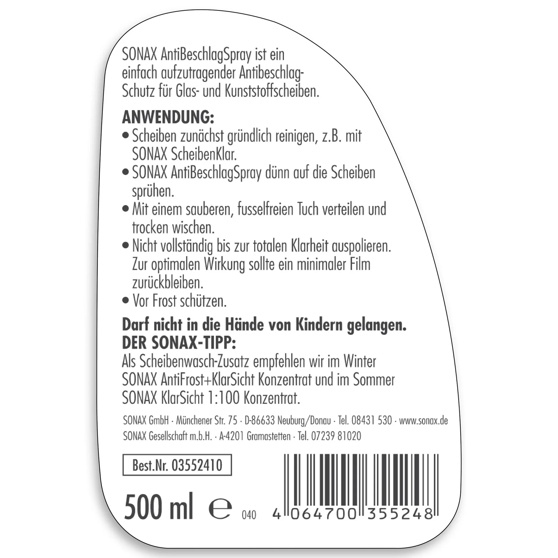 Antibeschlagspray 500 ml - 2