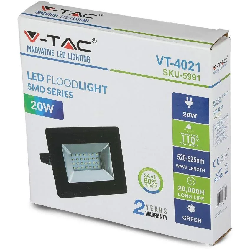 VT-4021 20W Strahler mit grünem Licht - IP65 - Atmosphärische Beleuchtung - 6