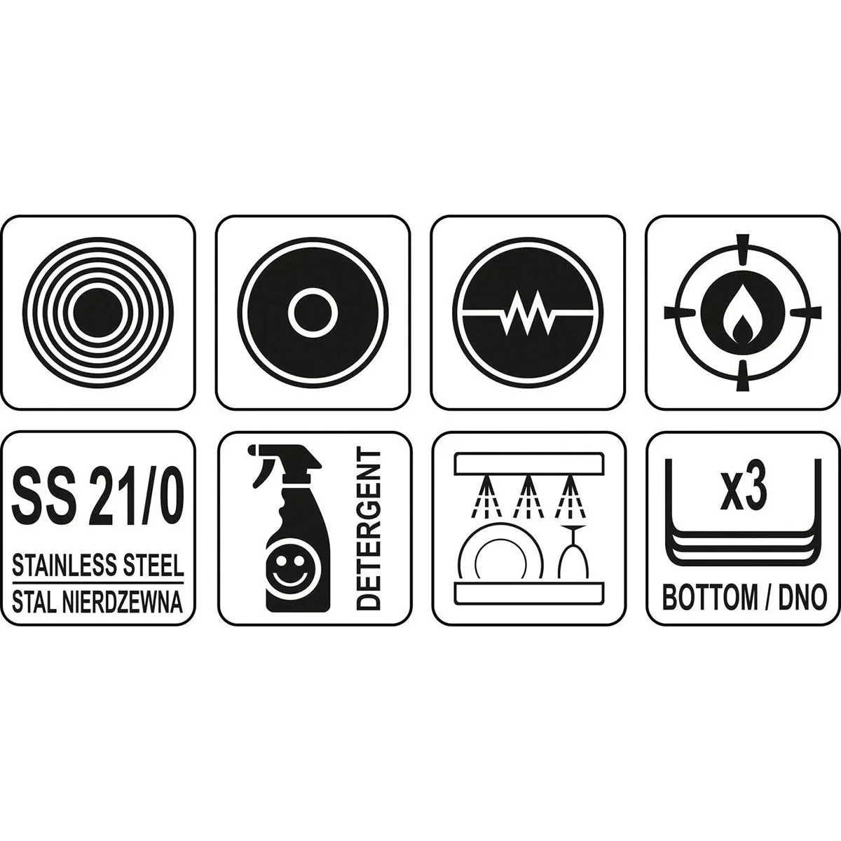 Bratpfanne aus Edelstahl - Ø32 cm - 4,0L - für alle Herdarten - 3