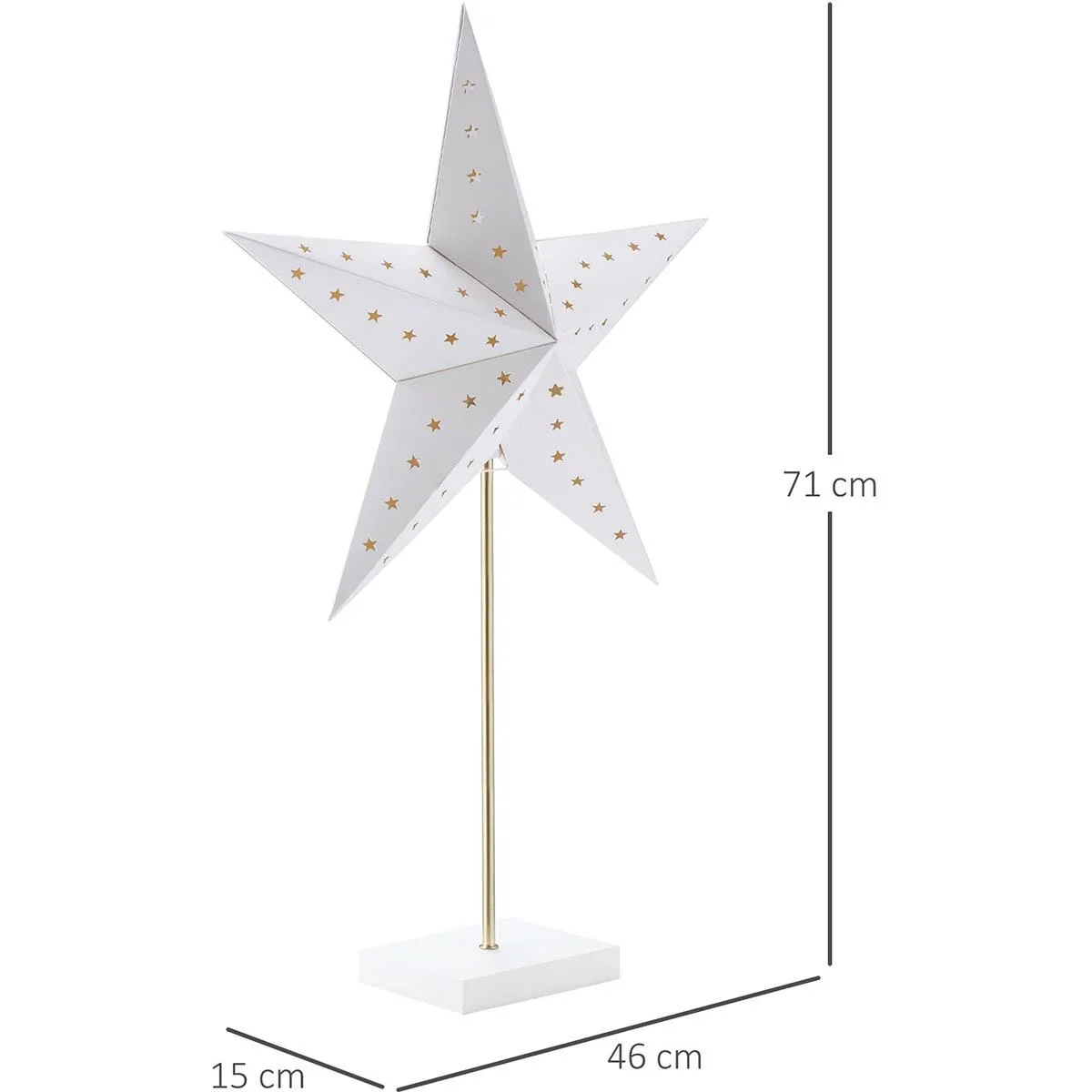 Tischlampe Stern Weihnachtsstern Lampe Papierstern Lampe Tischleuchte 5 Zacken 71 cm Leuchtstern Weihnachtsdekoration We - 3