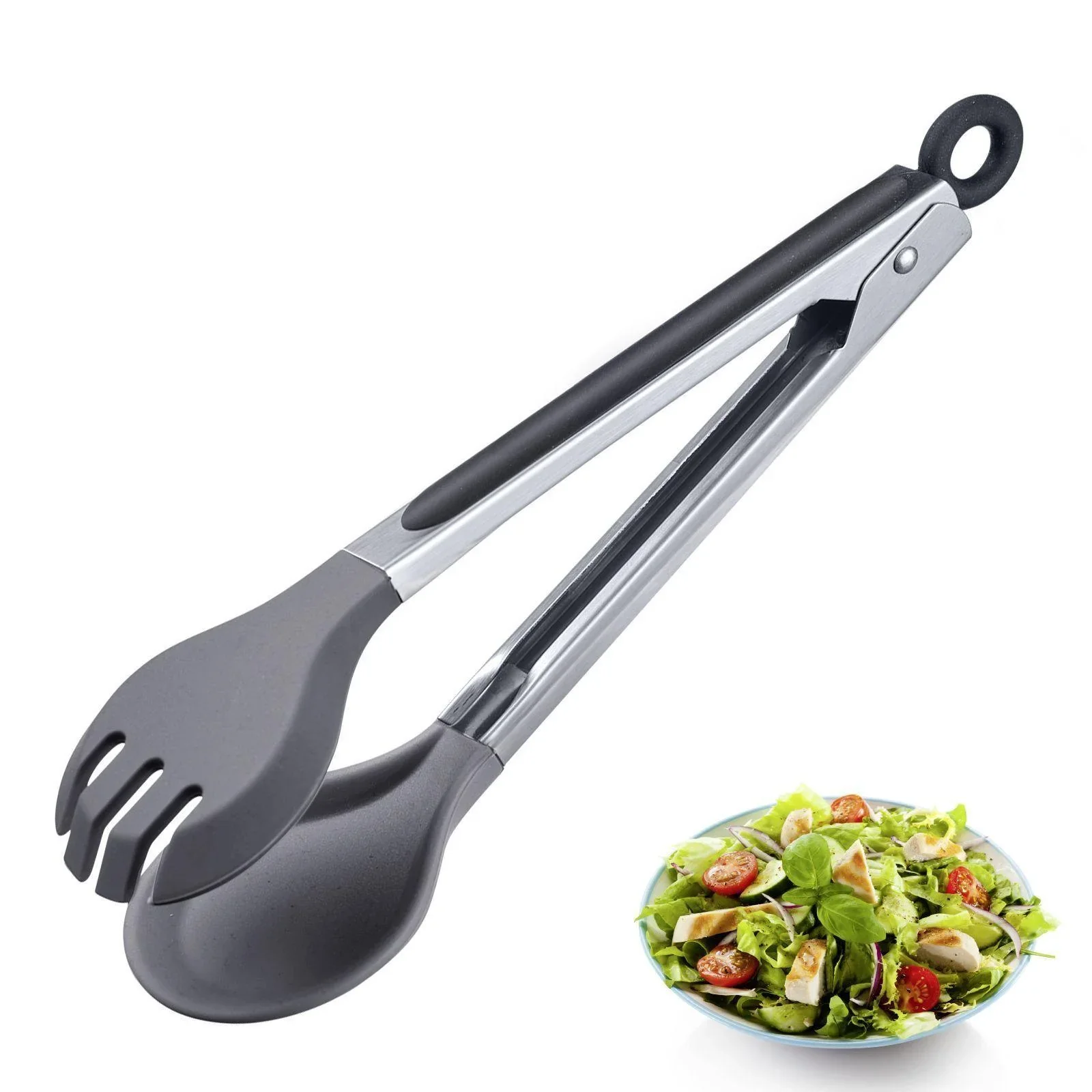 Buffetzange Round 25,5 cm, Edelstahl-Silikon - 2