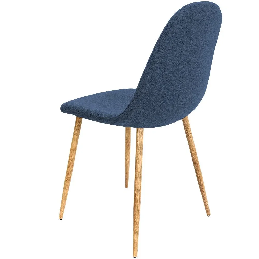 Design-Stuhl mit Stoffbezug dunkelblau 4 Stück - 1