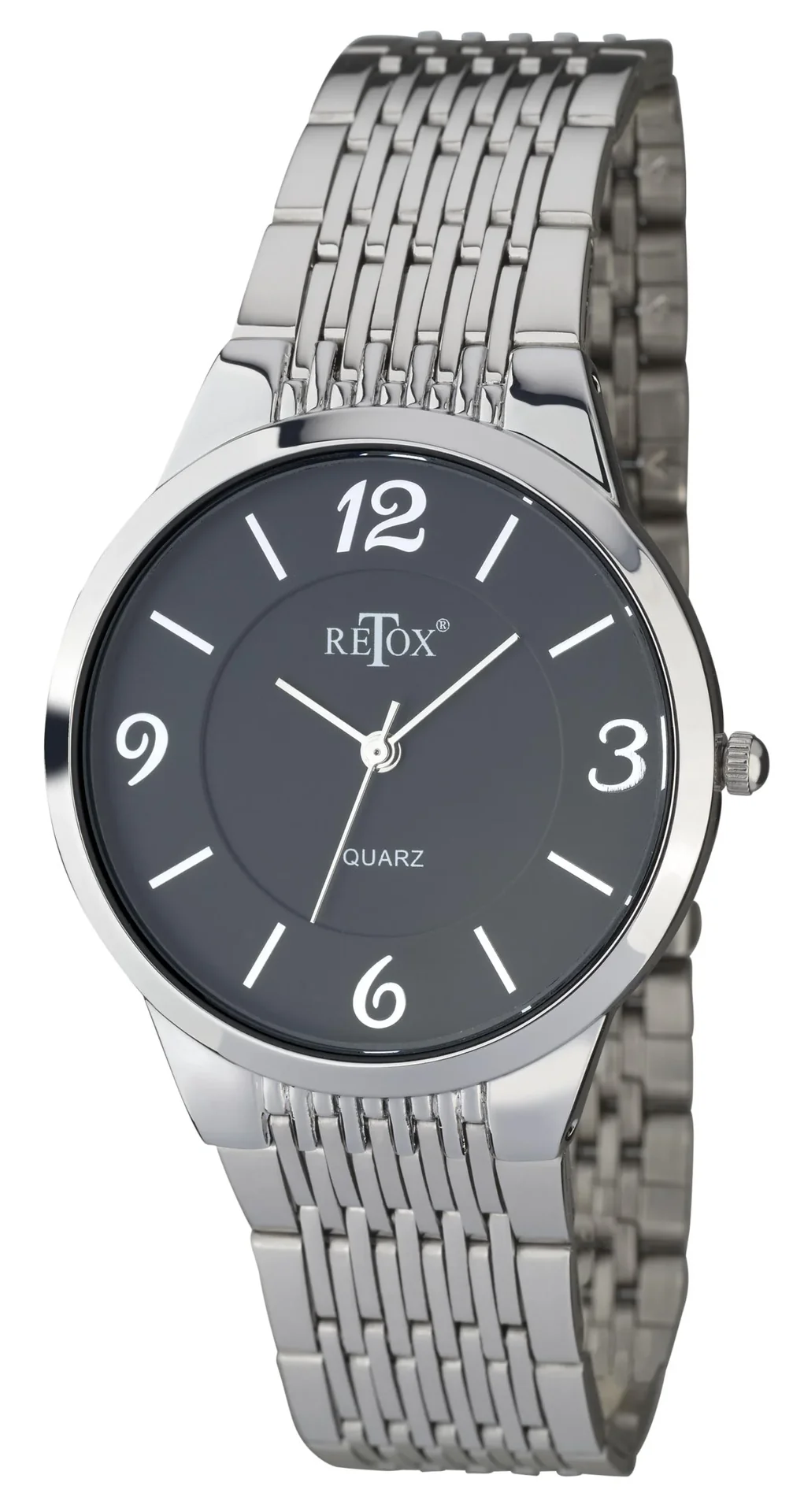 Damen und Herren Uhren Set, schwarzes Zifferblatt und Swarowski Kristall auf der Damenuhr - 4