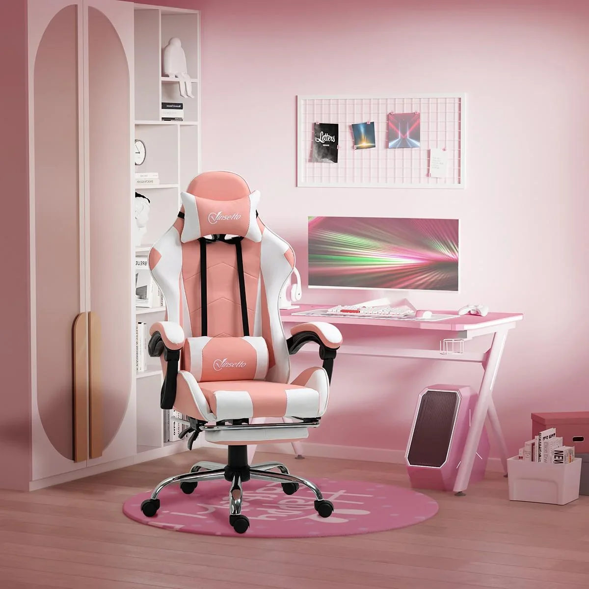 Gamingstuhl Computerstuhl Ergonomischer Bürostuhl Gamer Stuhl mit Kopfstütze Lendenkissen Bürostuhl höhenverstellbar 360 - 0