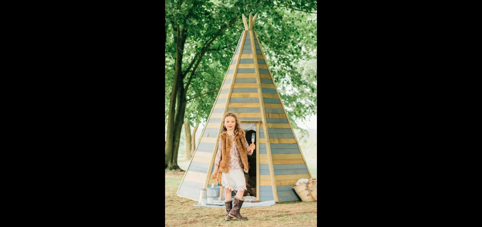 Holz Tipi Hideaway 330, Outdoor-Tipi für Kinder aus Holz, Spielzelt, 3,30 m hoch, natur - 4