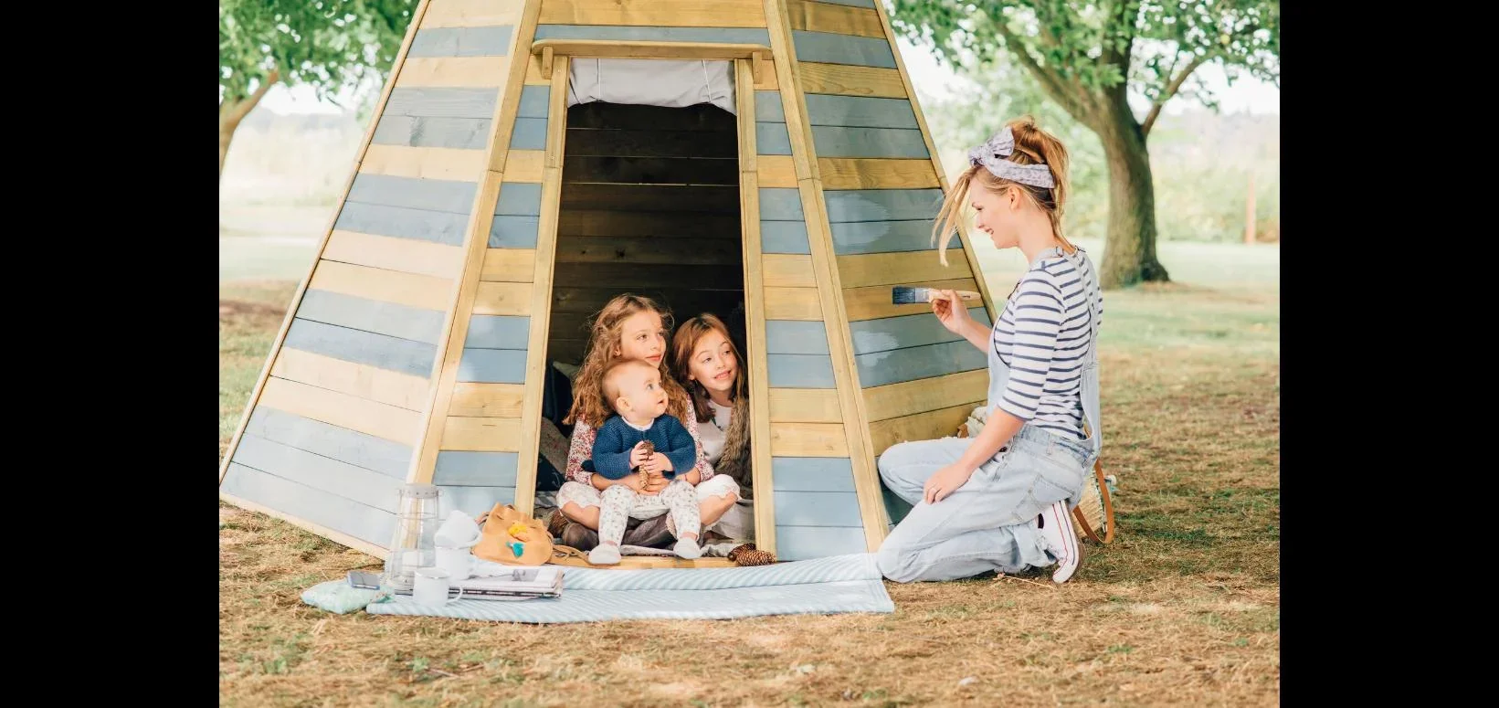 Holz Tipi Hideaway 330, Outdoor-Tipi für Kinder aus Holz, Spielzelt, 3,30 m hoch, natur - 6
