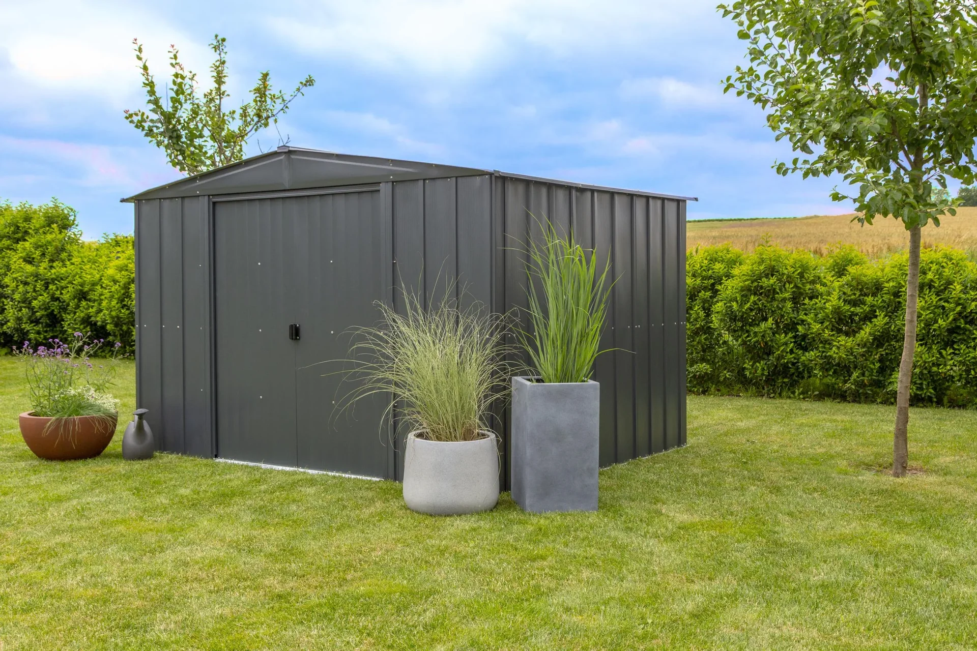 Metallgerätehaus, grau, 313x242x198 cm - 10