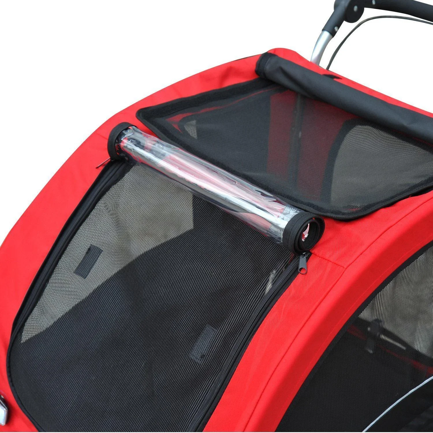 Hundeanhänger Fahrradanhänger Jogger rot-schwarz - 0