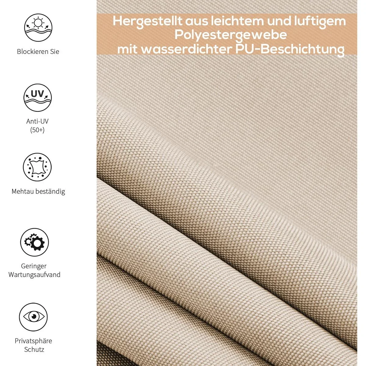 Senkrechtmarkise mit Handkurbel grau - 1