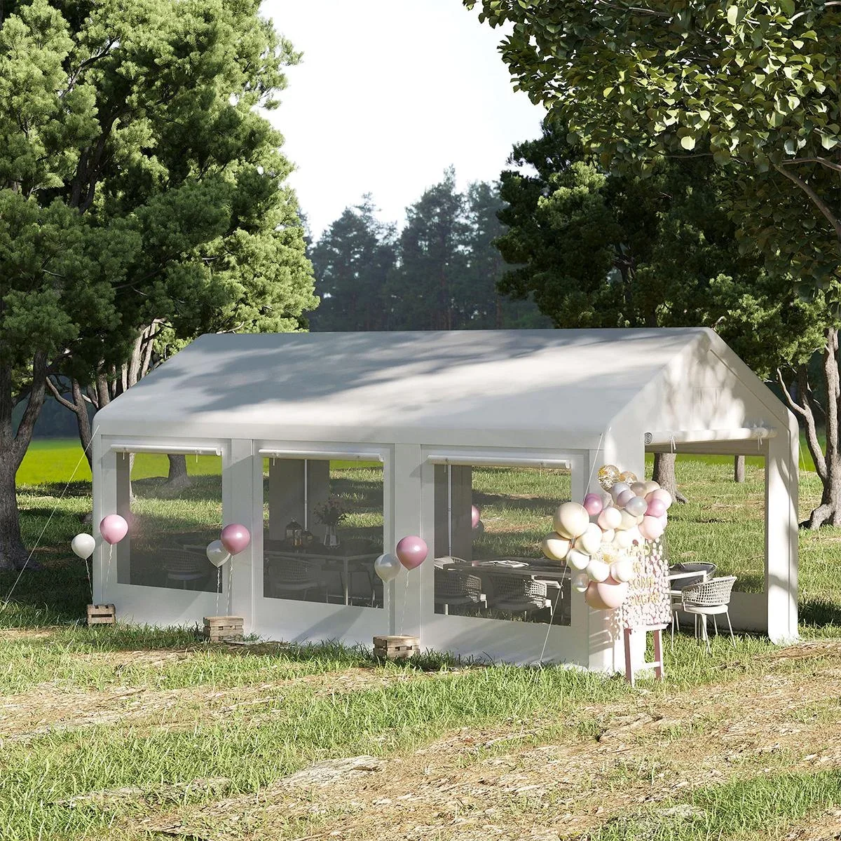 Pavillon 6 x 3 M - weiß - 2