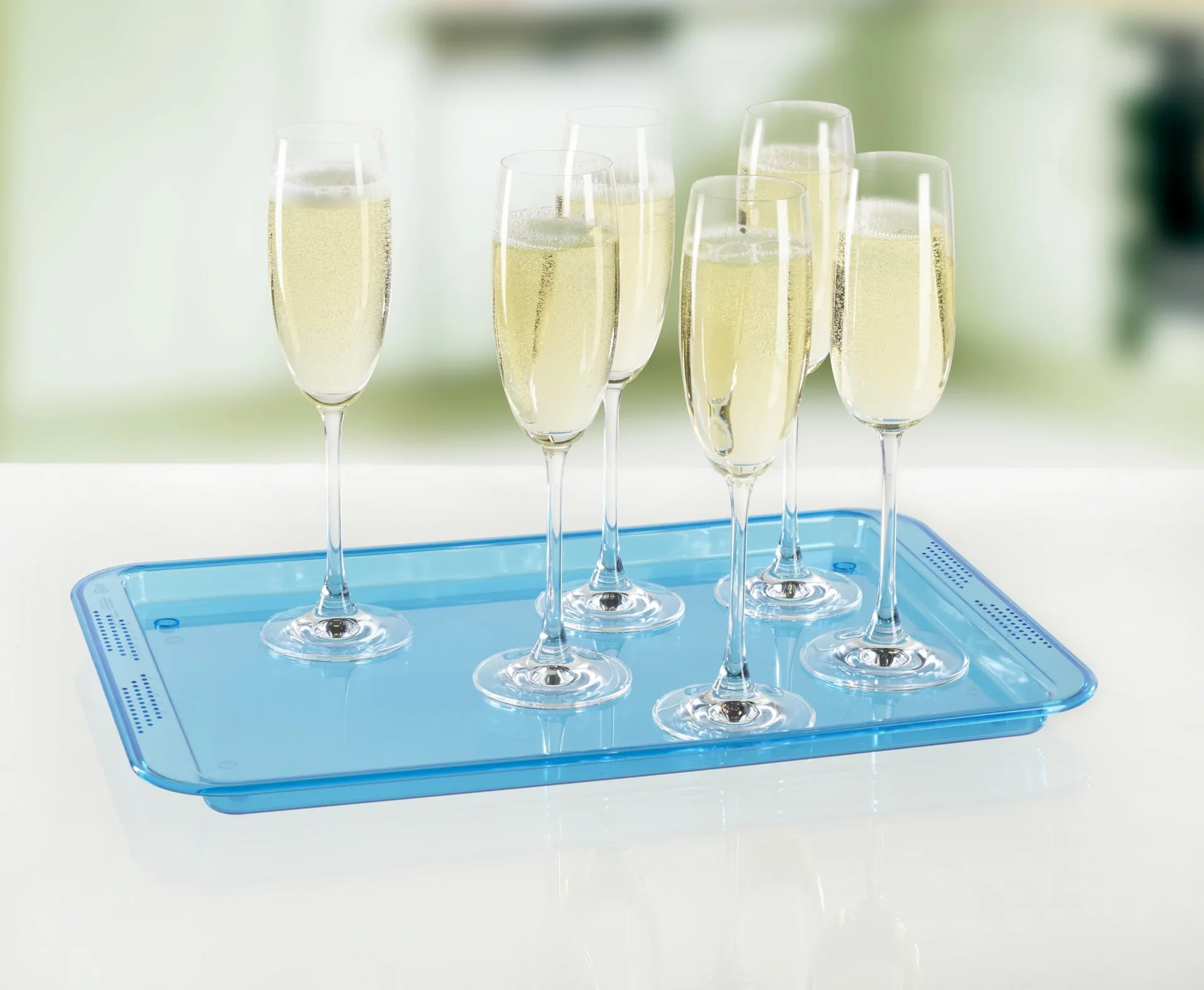 Servier-Tablett, Blau/ Transparent - 1