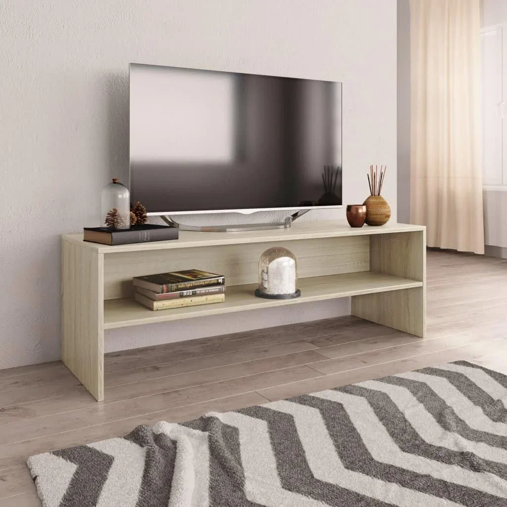 TV-Schrank 120x40x40 cm weiß und Sonoma-Eiche - 2