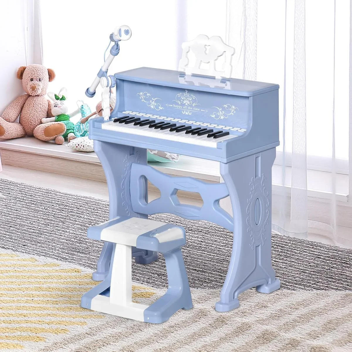 Kinder Klavier 37 Tasten Mini-Klavier Piano Keyboard mit Hocker und 22 Demo-Songs zum Abspielen aus ABS Musikinstrument - 2