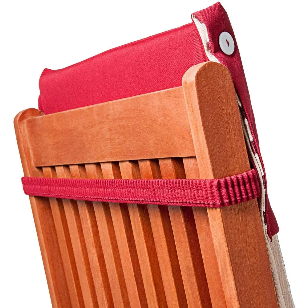 Gartenstuhlbezug 6 Stück Vanamo rot und weiß gestreift mit Umschlag - 0