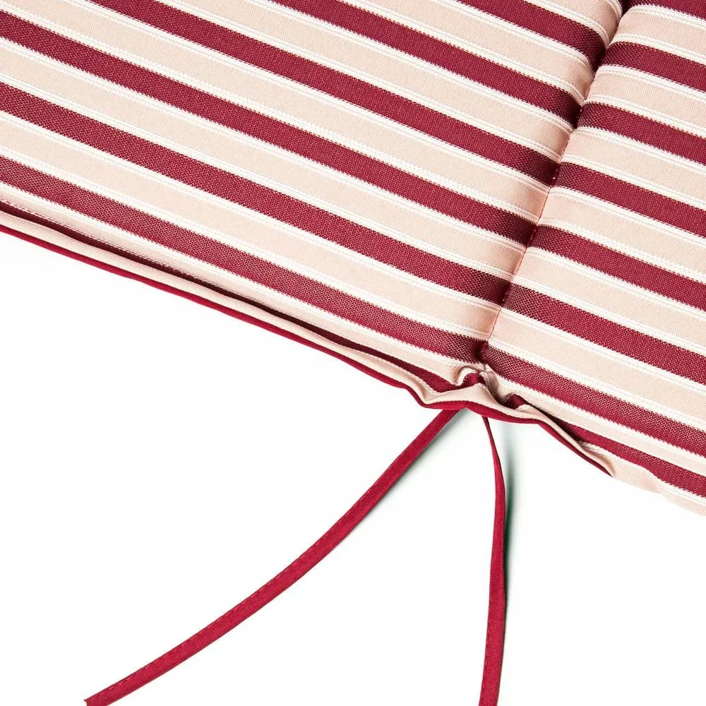 Gartenstuhlbezug 6 Stück Vanamo rot und weiß gestreift mit Umschlag - 1