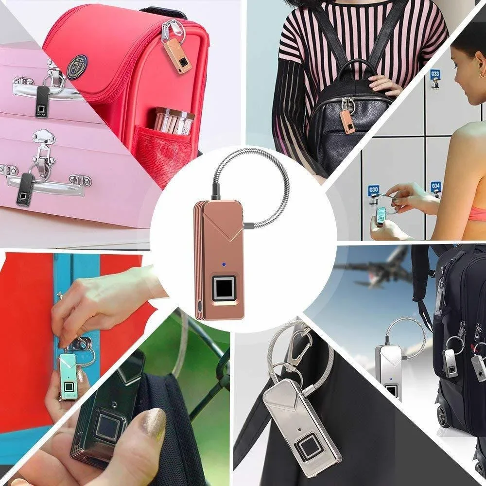 Movelly fingerprint padlock Gold - 4