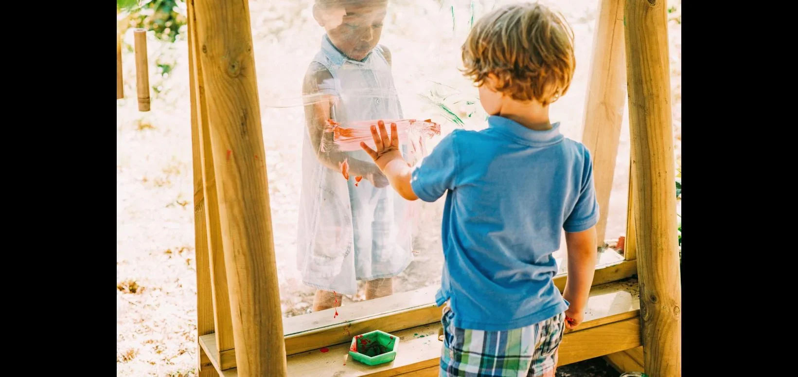 Discovery Tafel Outdoor Schreib- und Maltafel für Kinder aus Holz, Pflanzkübel, Windspiel, natur - 10