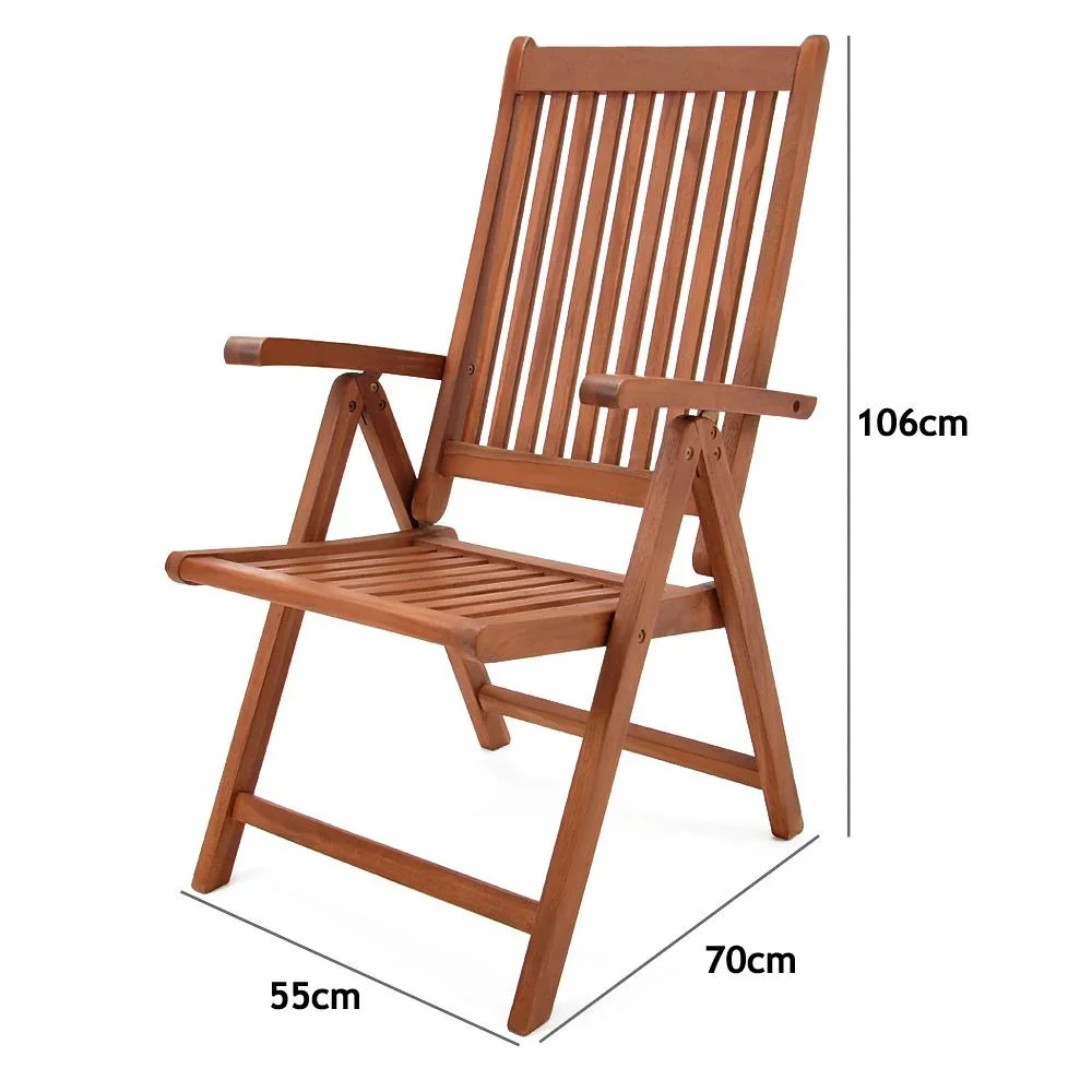 Vanamo Gartenstuhl Eukalyptusholz Klappstuhl mit hoher Rückenlehne - 1