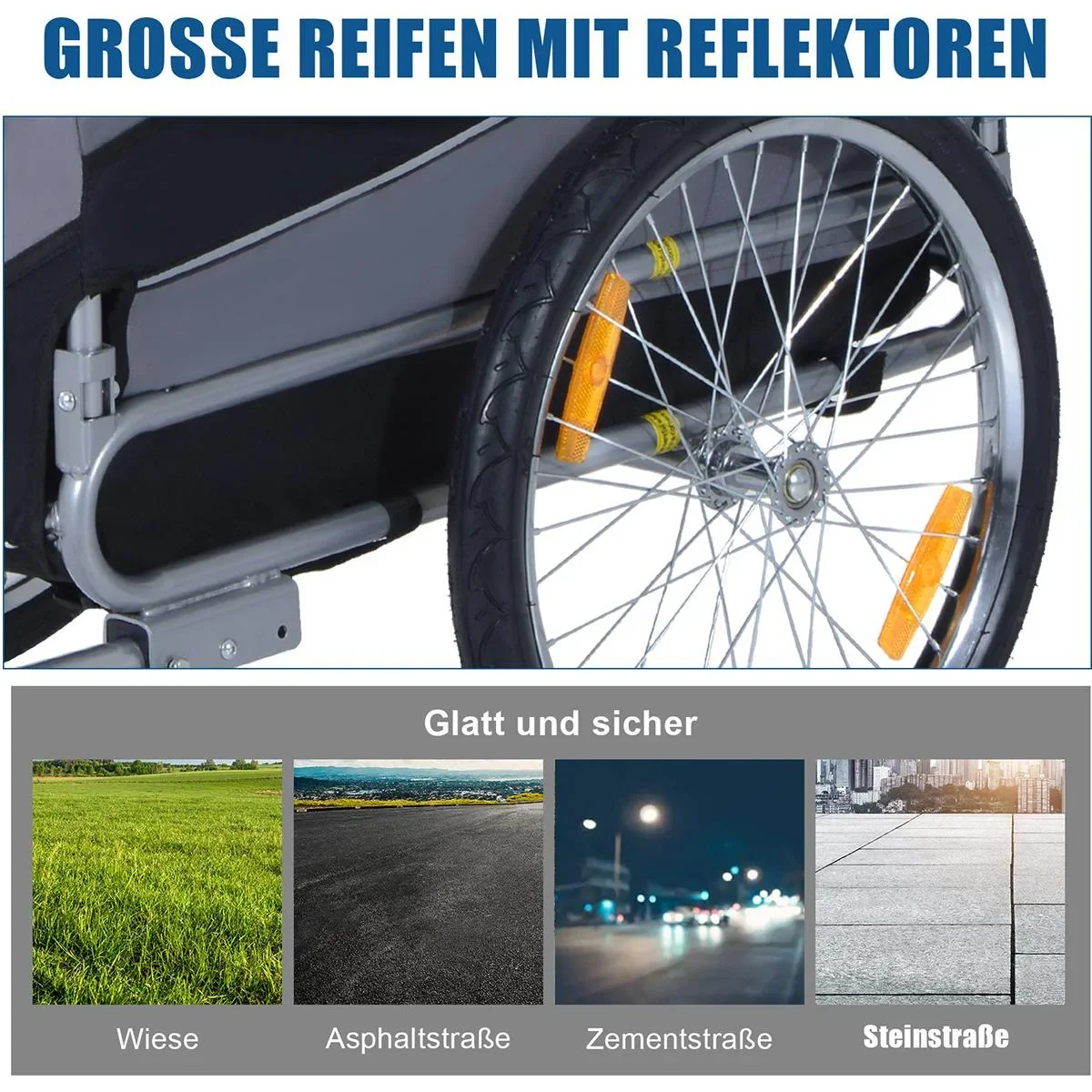 Fahrradanhänger für Hunde grau - 2