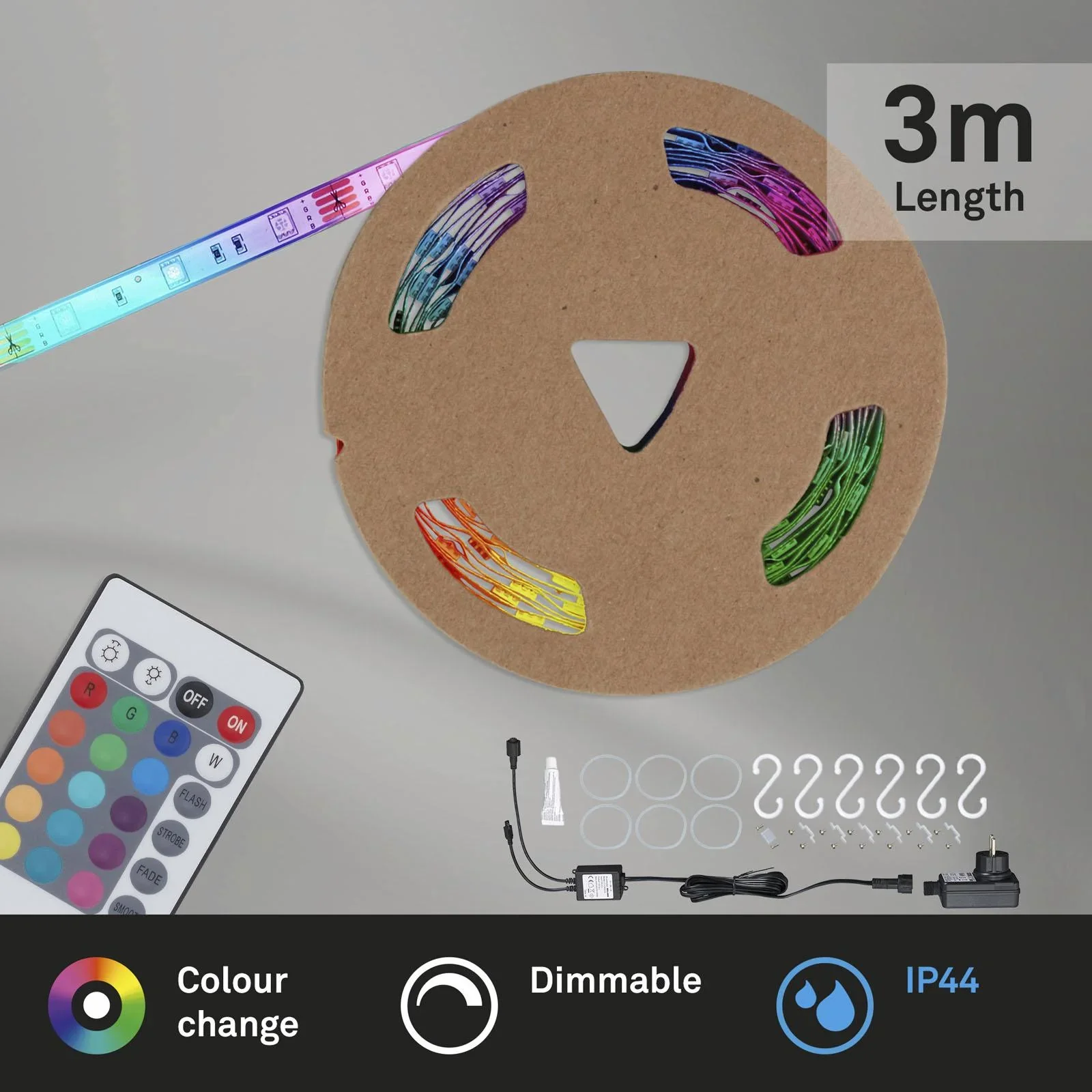 RGB-LED Flexband für den Außenbereich,IP44, 3 m, 90 RGB-LEDs, Fernbedienung - 7