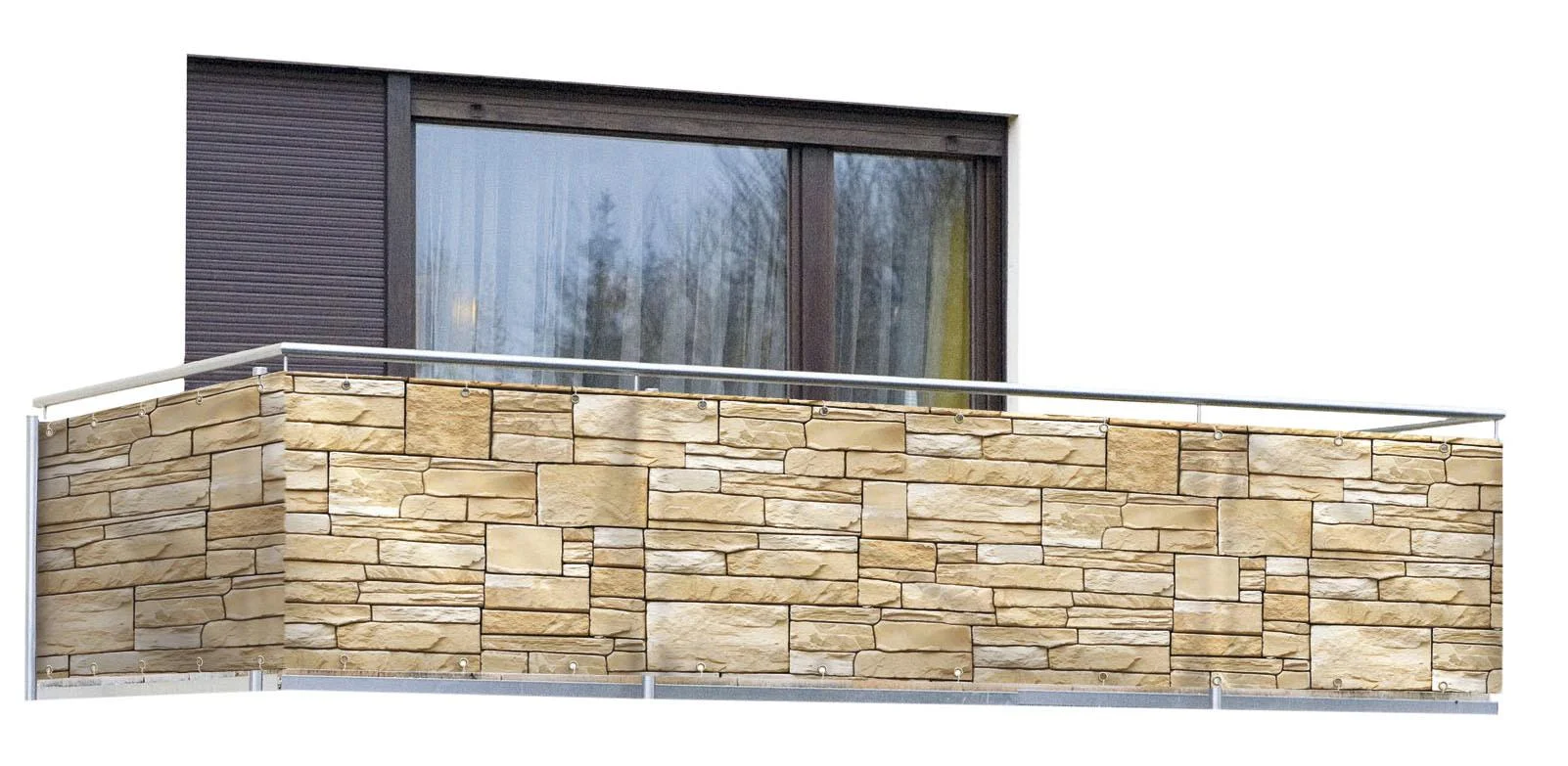 Balkon Sichtschutz "Mauer" - 3