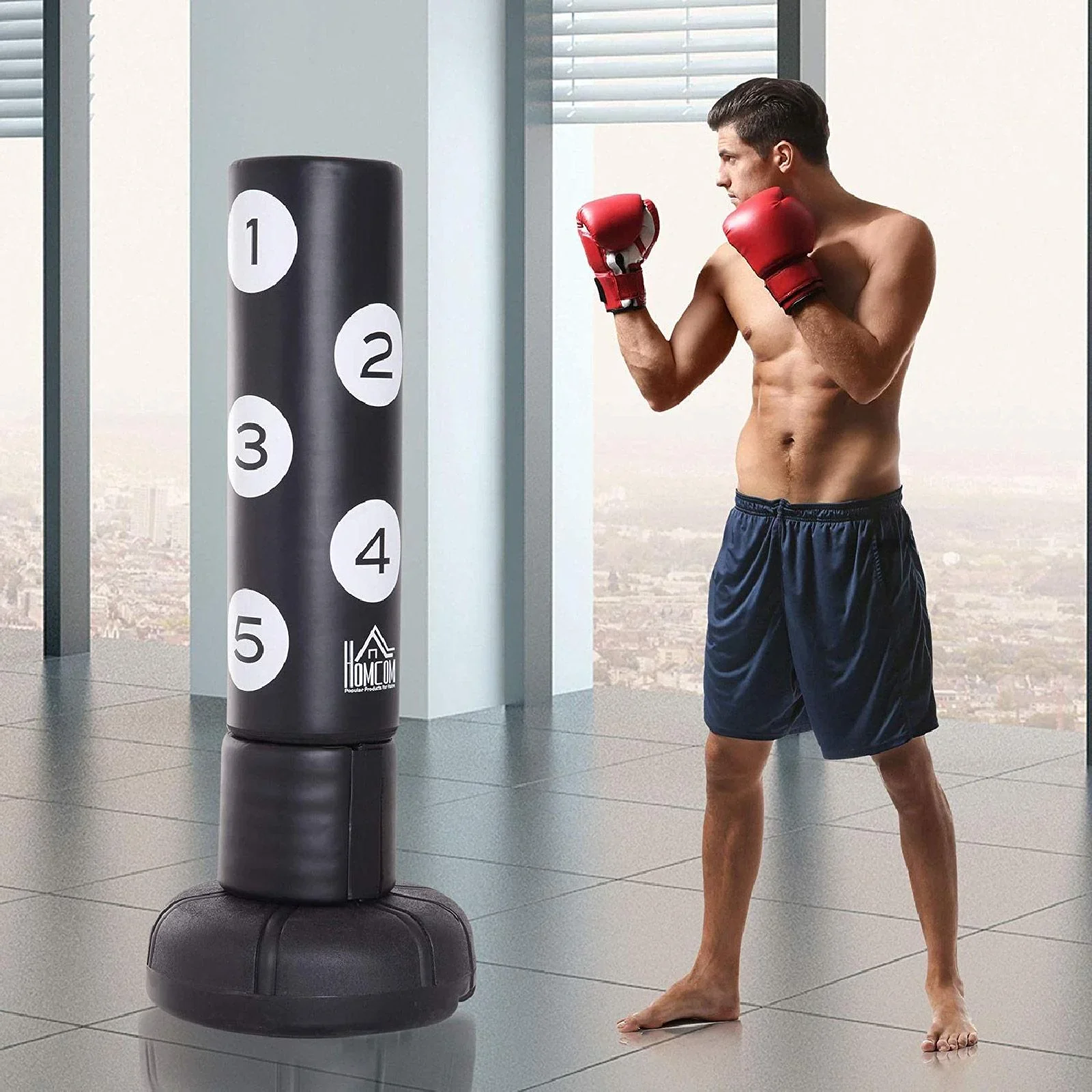 Standboxsack Boxpuppe Boxsack Training Boxdummy Schwarz - 4